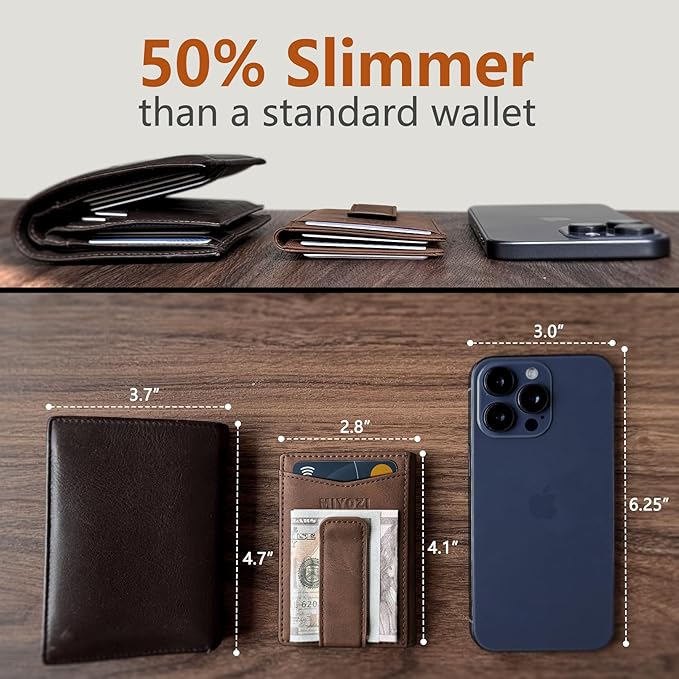 Airtag Wallet for Men- with Money Clip Gift Boxed, Magnetic Closure Slim - Image 5