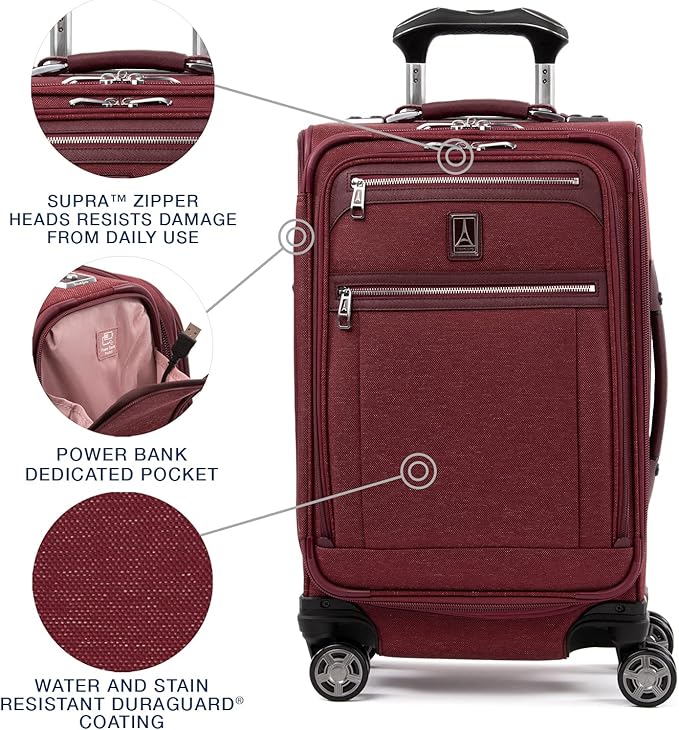 Travelpro Platinum Elite Softside Expandable Carry on Luggage, 8 Wheel Spinner - Image 3