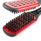 Aethland Double Sided Brush Clamp Straightener, Boar Bristles Clamp Hair Straightening Brush With Detangler - Hair Styling Tool