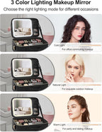 Chomeiu Makeup Bag with LED Mirror, Travel Cosmetic Train Case - Image 4