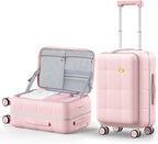 MGB 20 Inch Top Open Carry On Luggage 22x14x9 Airline Approved, 100% PC Hard by MGB