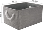 TheWarmHome Large Storage Bins Basket, 2 Pack Grey Fabric Storage Cubes - Image 2