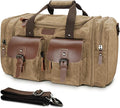 Wildroad Waxed Canvas Genuine Leather 50L Waterproof Duffle Bag by WILDROAD
