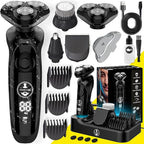 7-in-1 Electric Razor for Men with USB Charging Station - Shaver with Floating 8 Contouring Technology and IQ Cleaning Sensor