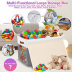 Large Toy Storage Box with Lid, Collapsible Sturdy Toys Storage Organizer Chest - Image 3