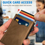 Wallet for Men, with Cash Pocket 2 ID Window 9-13 Cards, Metal Case Smart Slim - Image 5