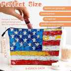 Cosmetic Bags Travel Makeup Toilet Case Waterproof Pouch for Women Girls 6.7X9.45inches - The Frayed Stars And Stripes
