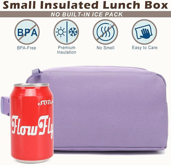FlowFly Small Insulated Lunch box Portable Soft Bag Mini Cooler Thermal Meal - Image 2