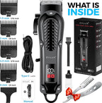 Cordless Hair Clippers for Men: Professional Barber Clippers for Precision Grooming, Rechargeable and Powerful - Máquina para Cortar Pelo de Hombre