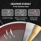 COOKER KING Stainless Steel Cookware Set, Pots and Pans Set Non Stick, Hybrid - Image 3
