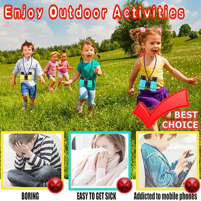Kids Binoculars Best Gifts for 3-12 Years Boys Girls High-Resolution Optics - Image 3