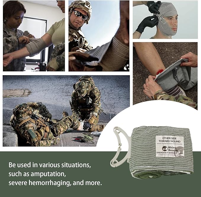 RHINO RESCUE 6" Israeli Style Emergency Bandage, Compression Trauma Wound - Image 5