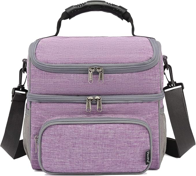 FlowFly Double Layer Cooler Insulated Lunch Bag Adult Lunch Box Large Tote Bag - Image 8