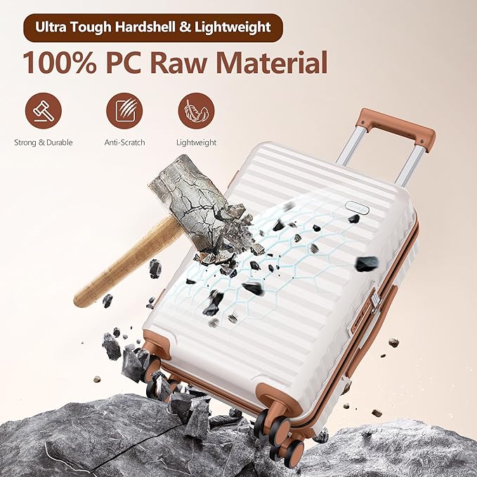 SHOWKOO Luggage Sets 3 Piece Hardside Expandable Suitcase - Image 3