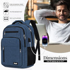 Black Backpack for Men Women, School Backpack for Boys Girls Teens, 15.6 Inch - Image 4