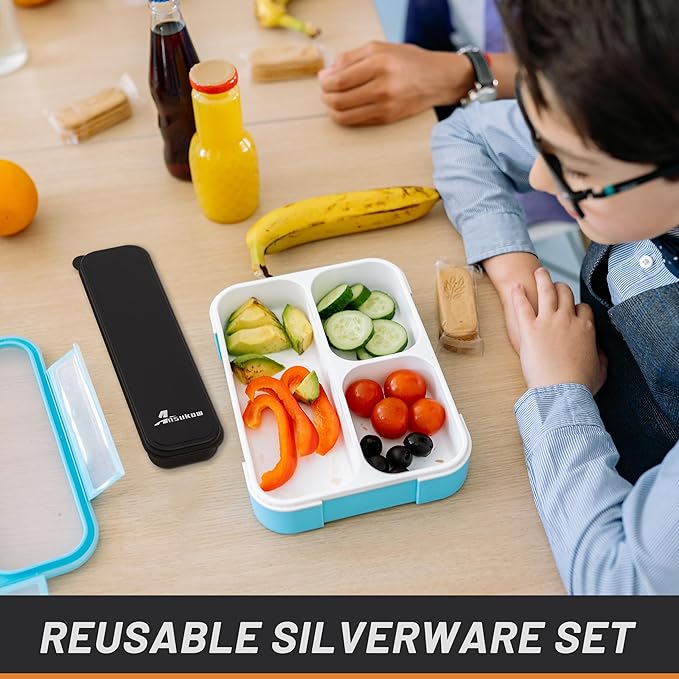 4 Picec Travel Utensils Camping utensils Travel Silverware Set - Image 5