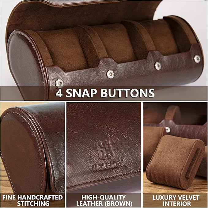 Watch Roll Travel Case: 3 Slot Watch Box Organizer - Image 4
