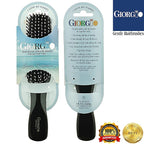 Giorgio GIO1-2BLK Black Set of 2 Gentle Touch Detangler Hair Brush for Men Women and Kids. Soft Bristles for Sensitive Scalp. Wet and Dry for all Hair Types. Scalp Massager Brush Stimulate Hair Growth