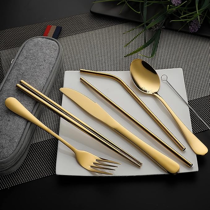 DEVICO Portable Utensils, Travel Camping Cutlery Set, 8-Piece including Knife - Image 6