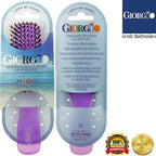 Giorgio GION1-2PP Neon Purple Set of 2 Gentle Touch Detangler Hair Brush for Men and Women. Soft Bristles for Sensitive Scalp. Wet/Dry for all Hair Types. Scalp Massager Brush Stimulate Hair Growth