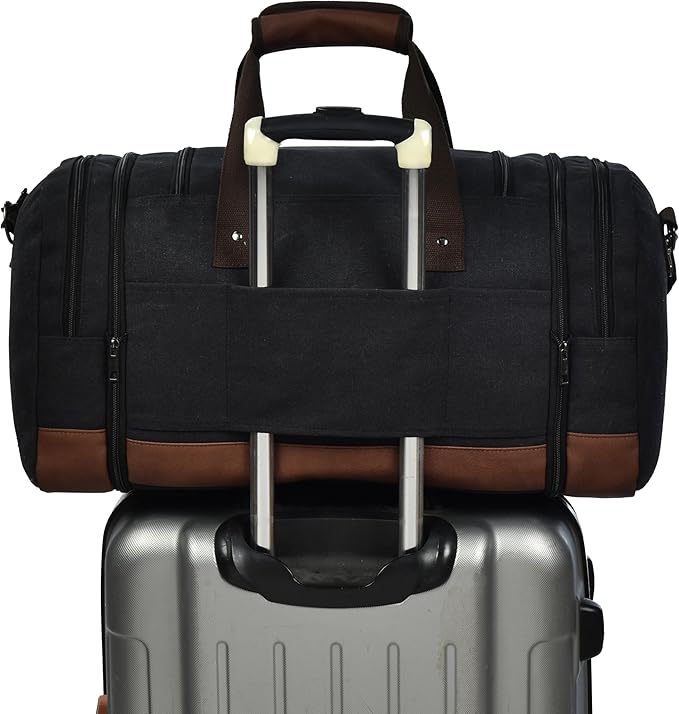 Dimayar Canvas Duffle Bag for Travel, Expandable Carry on Bag, Overnight - Image 5