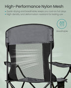 SONGMICS Breathable Camping Chairs, Foldable Outdoor Chairs Set of 2, High Back - Image 4