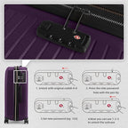 LEAVES KING LARVENDER Luggage Sets 5 Piece, Expandable PP Suitcase - Image 6