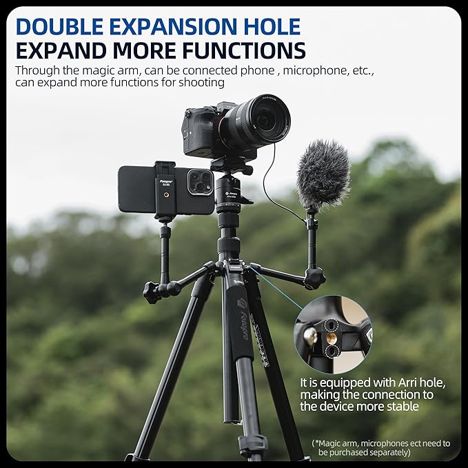 Fotopro 73" Camera Tripod, Aluminum Compact Travel Tripod and Monopod - Image 7