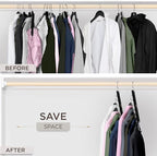 MORALVE Space Saving Hangers for Closet – 4 Pack European Beechwood 6-Tier - Image 3