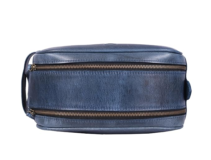 10" Premium Leather Toiletry Travel Pouch - Image 3