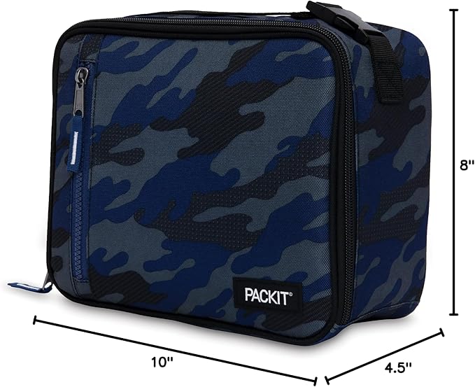 PackIt Freezable Classic Lunch Box, Sporty Camo Charcoal Navy, Built - Image 9