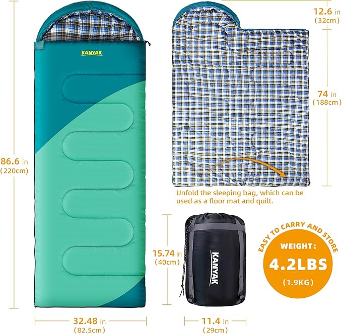 Camping Sleeping Bag, 32℉ Sleeping Bags - Image 2
