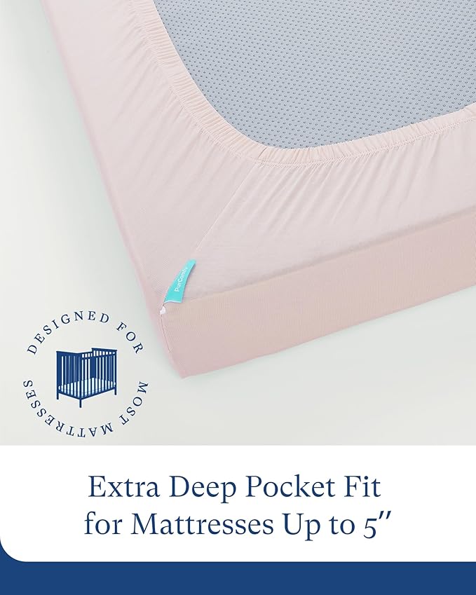 PurComfy Supersoft Pack and Play Sheets Fitted, Premium Bamboo Viscose Mini - Image 4