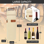 opux Wine Bag Single Bottle Carrier Tote, Insulated Wine Cooler Bag - Image 3