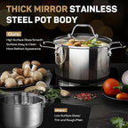 Tri-Ply Stainless Steel Pots and Pans Set 11-PC, 18/10 Stainless Steel - Image 5