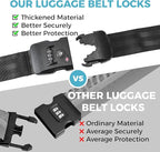 Luggage Straps with TSA Lock, Adjustable Heavy Duty Black Luggage Straps - Image 2