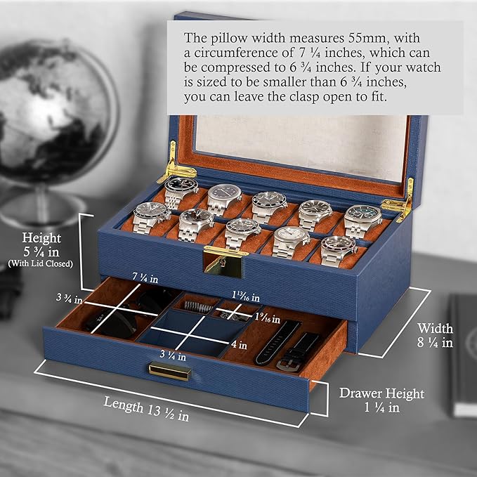 ROTHWELL 10-Slot Watch Box in Leather - Image 2
