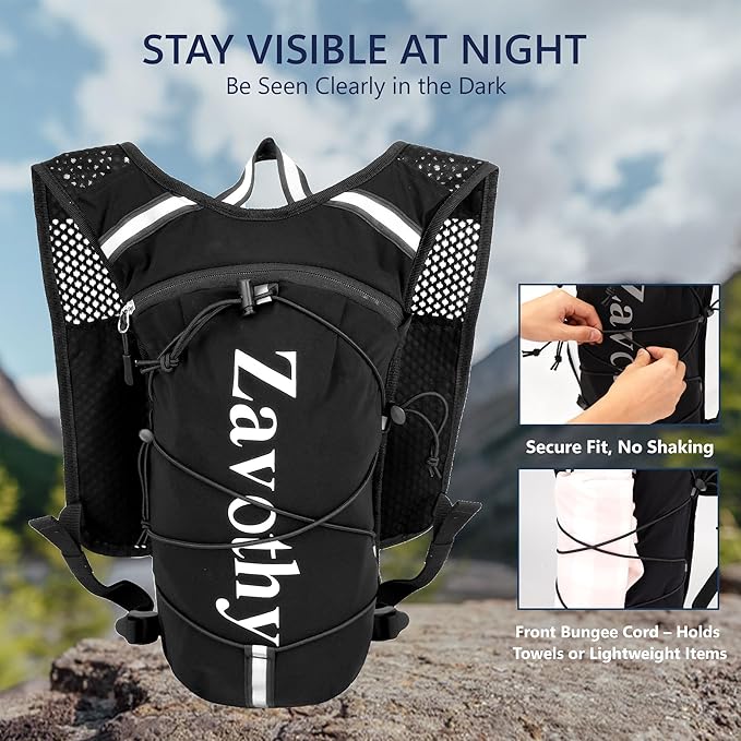 Zavothy Hydration Running Vest for Men & Women – Lightweight 1.5L Hydration Pack - Image 4