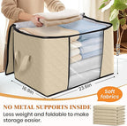 Fab totes 24 Gallons Clothes Storage, Foldable Thick Fabric Blanket Storage Bags - Image 2