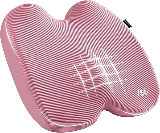 Skechers Memory Foam Seat Cushion, Ribbed Fabric Office Chair Cushion by Skechers