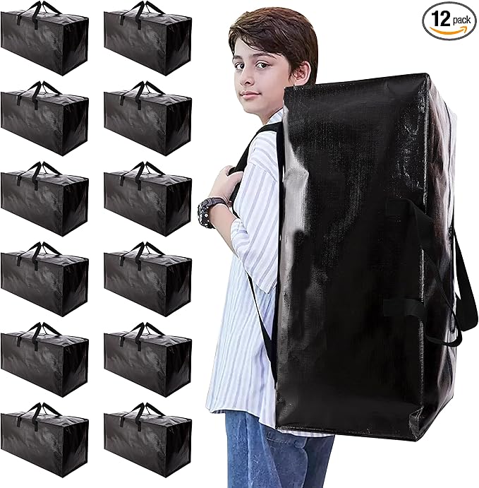 Heavy Duty Moving Bags with Backpack Straps and Strong Handles, Alternative to by NATURELUX