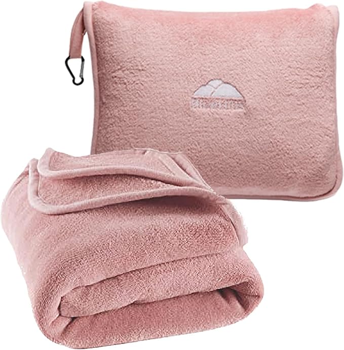 BlueHills Premium Soft Long Travel Blanket Pillow by BlueHills