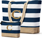 Becokan Beach Bag Initial Beach Tote by BecokanBeachBagSpecialist