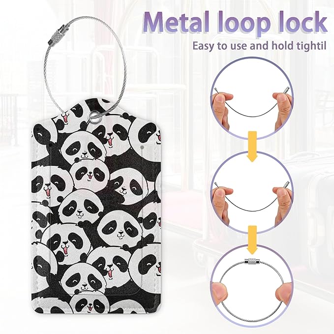 2Pcs Luggage Tag for Suitcase Panda Cartoon Cute Suitcase Tag - Image 4