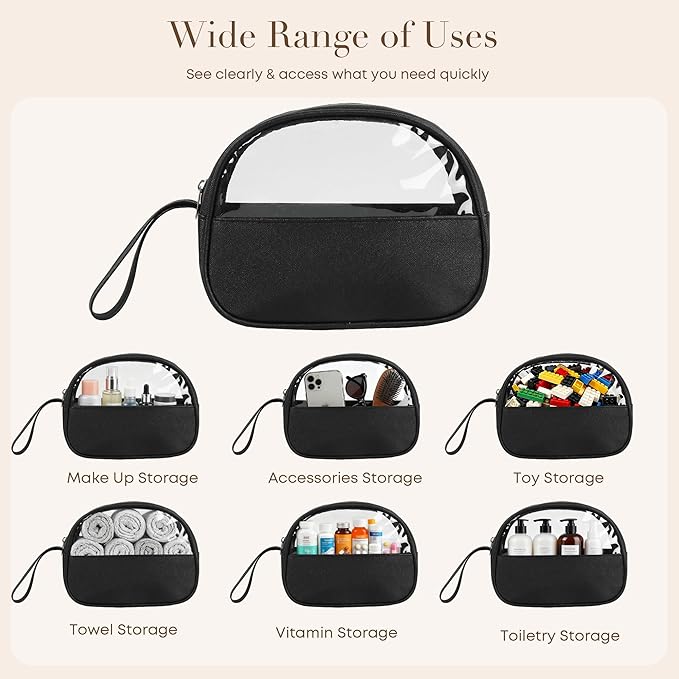 Clear Toiletry Bag, Travel Makeup Bag, Small Transparent Cosmetic Bag - Image 7