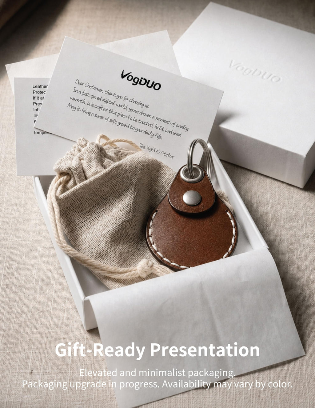 Horween Leather Keychain Holder for AirTag (Havanna Brown)