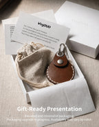 Horween Leather Keychain Holder for AirTag (Havanna Brown)