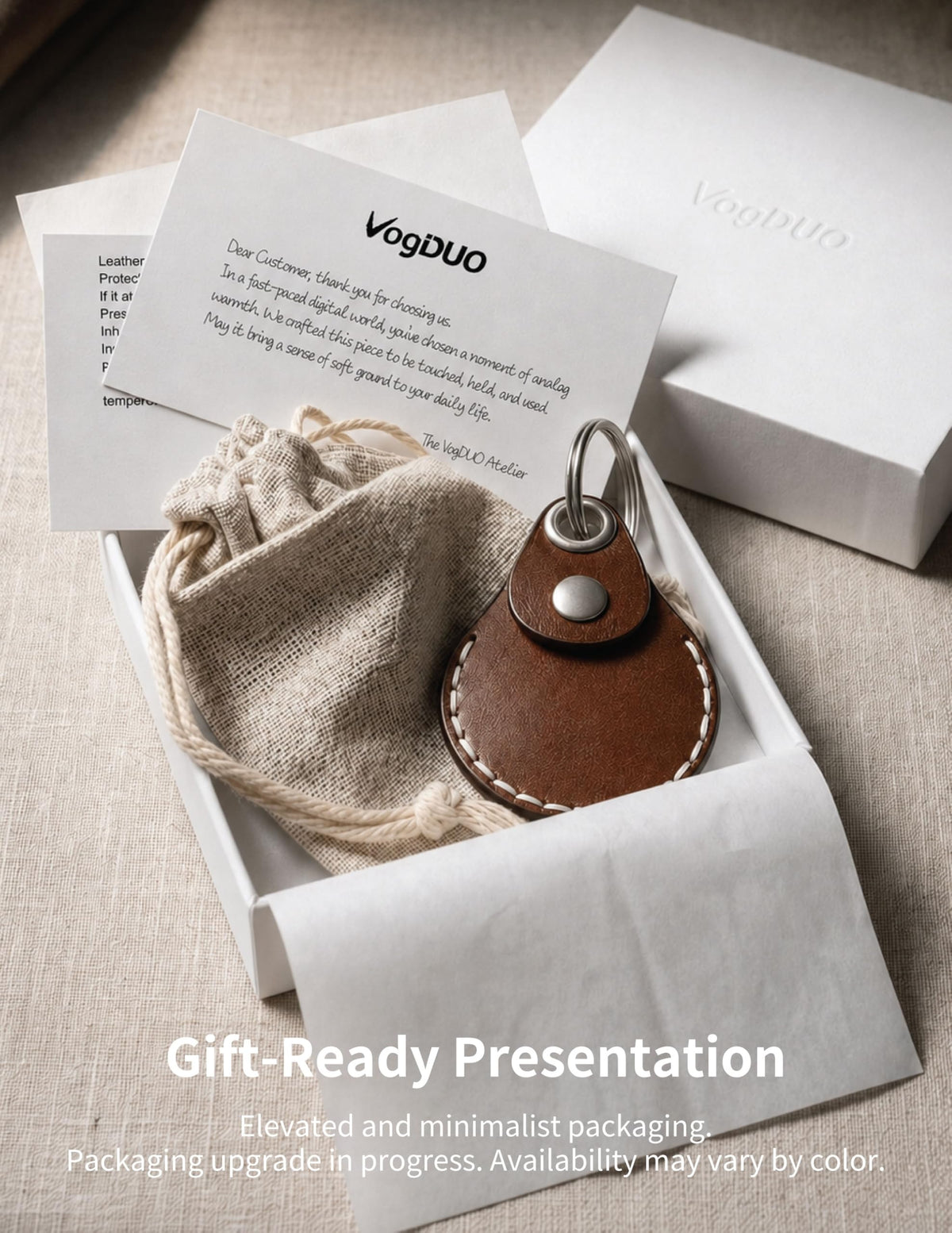 Horween Leather Keychain Holder for AirTag (Havanna Brown)