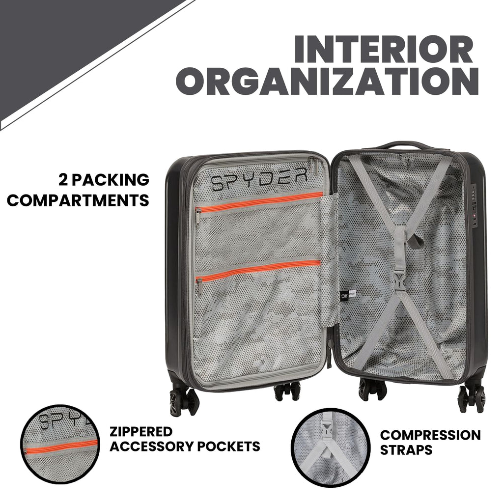 Rails Expandable Hardside Upright Suitcase with 360° Spinner Wheels (Stone Gray / Medium Checked)