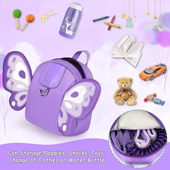Accmor Toddler Harness Backpack Leash, Cute Butterfly Kid Backpacks - Image 2